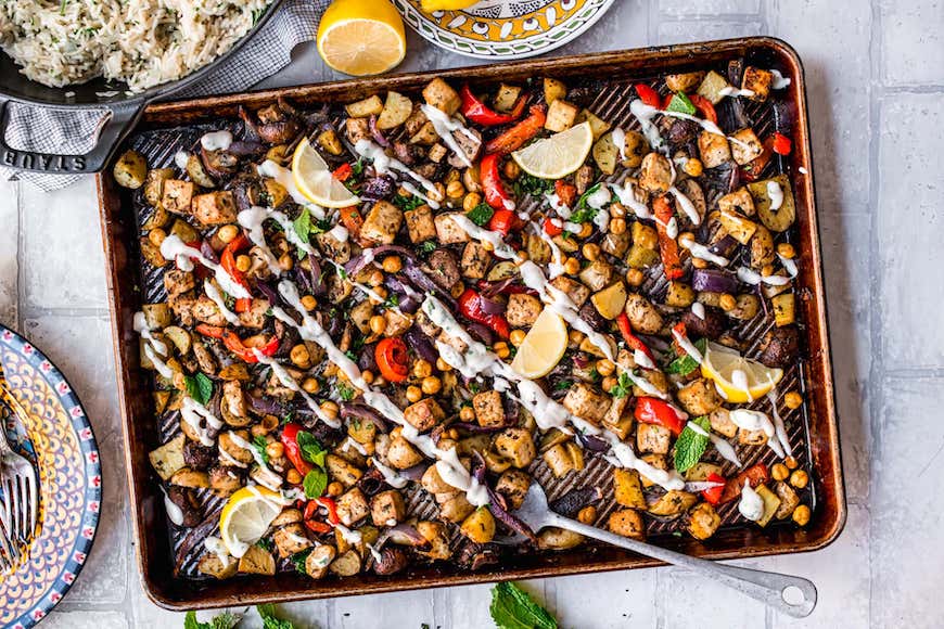 mediterranean sheet pan dinner
