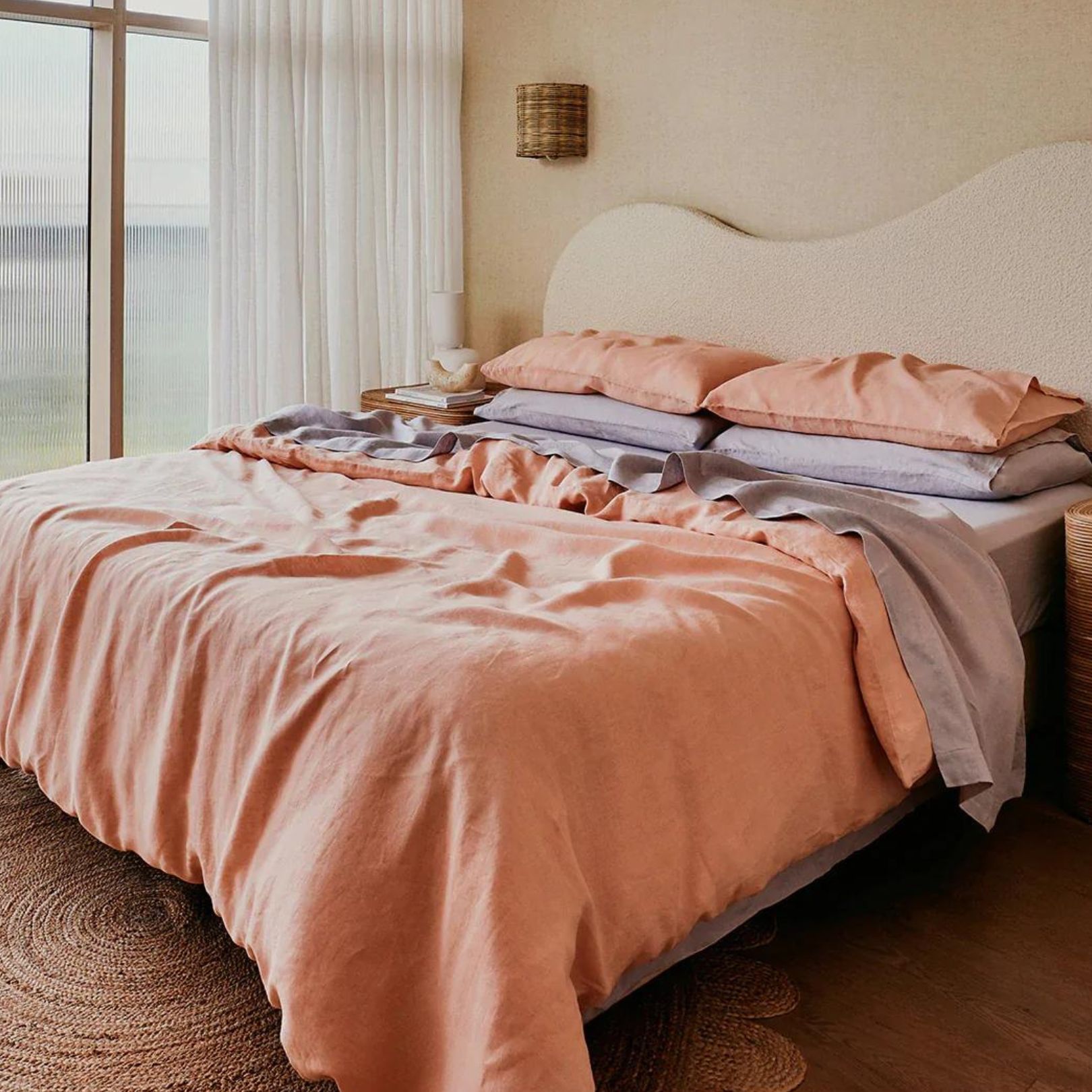 bed threads flax linen duvet cover on bed