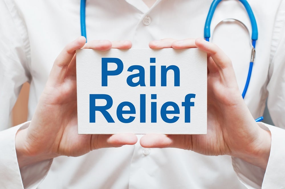 Pain,Relief,Card,In,Hands,Of,Medical,Doctor