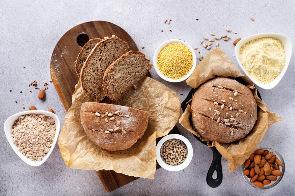 Gluten,Free,Homemade,Bread.,Healthy,Eating,,Dieting,,Balanced,Food,Concept.