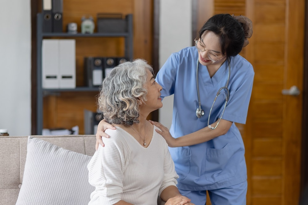 Health,Care,For,Sick,Or,Elderly,People,Concept.,Asian,Caregiver