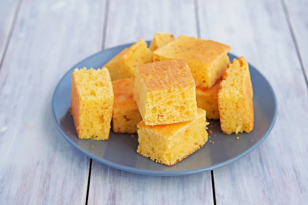 Sliced Cornbread,On,A,Plate