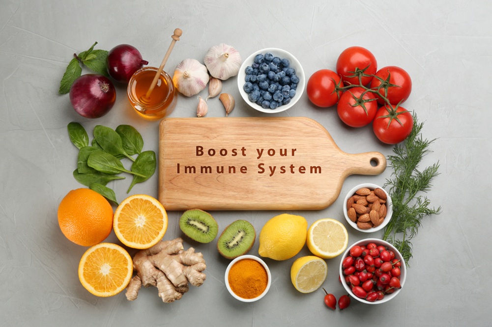 Set,Of,Natural,Products,And,Wooden,Board,With,Text,Boost